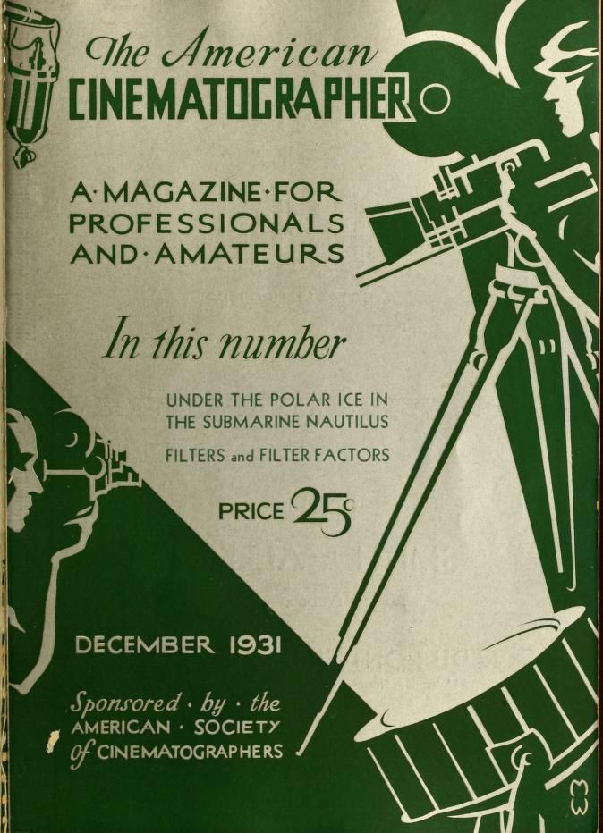 AMERICAN CINEMATOGRAPHER magazine side cover Issue 150 December 1931