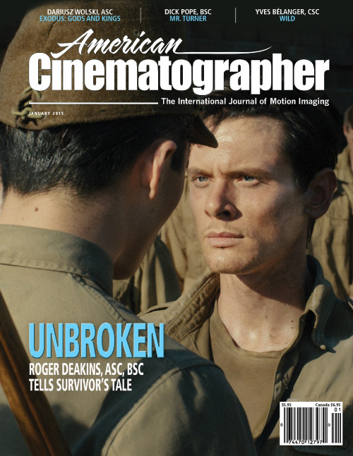 AMERICAN CINEMATOGRAPHER magazine side cover January 2015