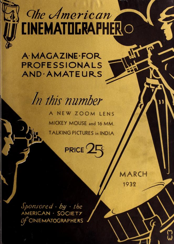 AMERICAN CINEMATOGRAPHER magazine side cover Issue 153 March 1932