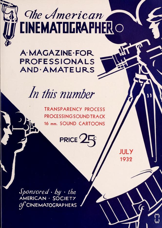 AMERICAN CINEMATOGRAPHER magazine side cover Issue 157 July 1932