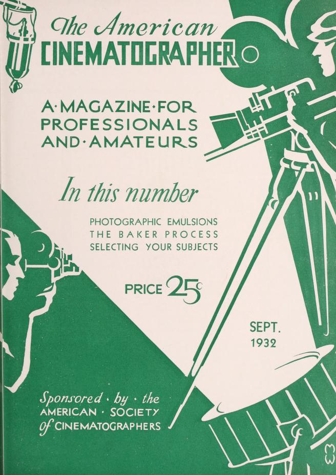 AMERICAN CINEMATOGRAPHER magazine side cover Issue 159 September 1932