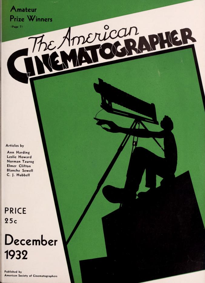 AMERICAN CINEMATOGRAPHER magazine side cover Issue 162 December 1932