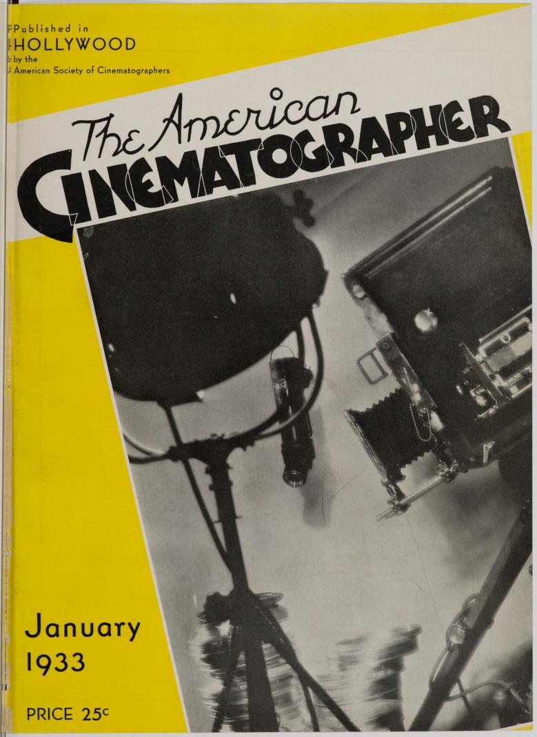 AMERICAN CINEMATOGRAPHER magazine side cover Issue 163 January 1933