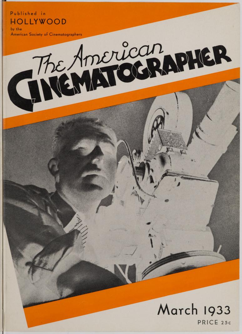 AMERICAN CINEMATOGRAPHER magazine side cover Issue 165 March 1933
