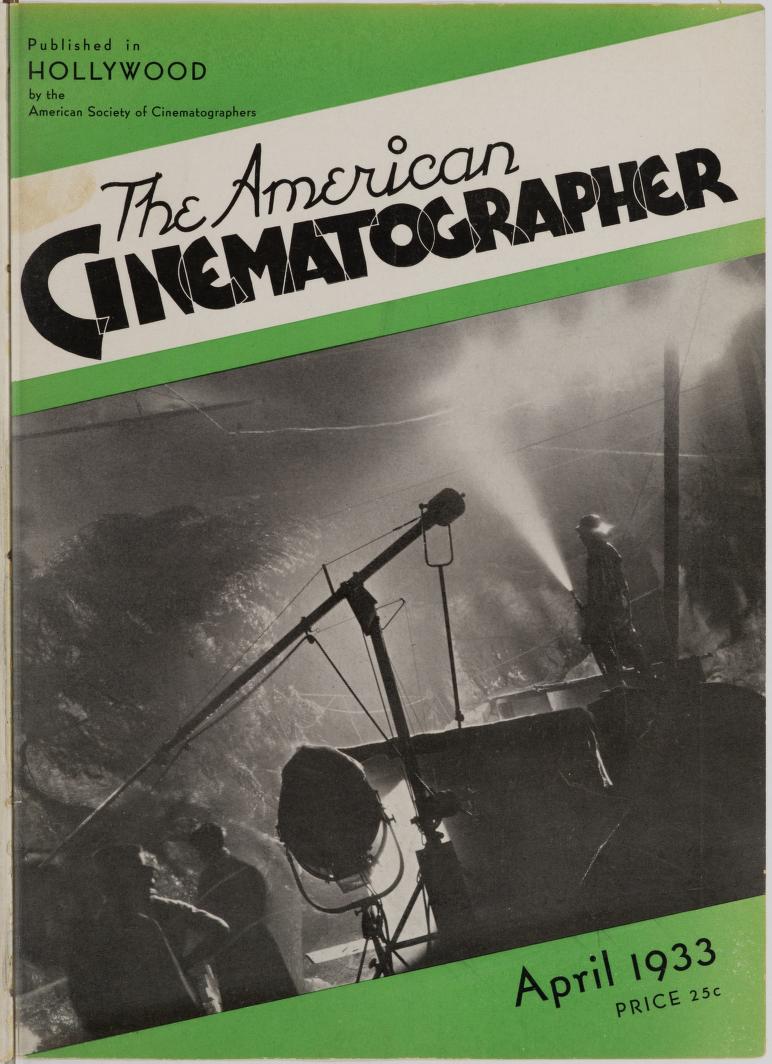 AMERICAN CINEMATOGRAPHER magazine side cover Issue 166 April 1933