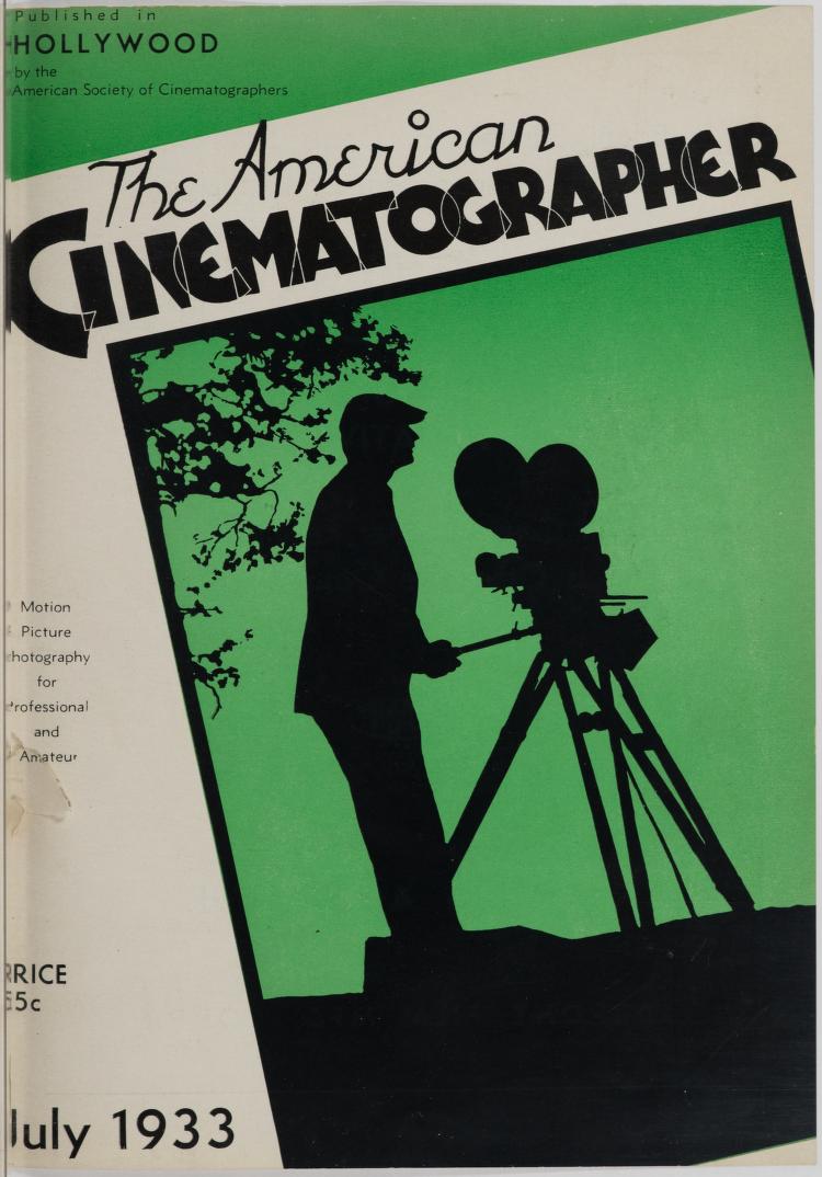 AMERICAN CINEMATOGRAPHER magazine side cover Issue 169 July 1933