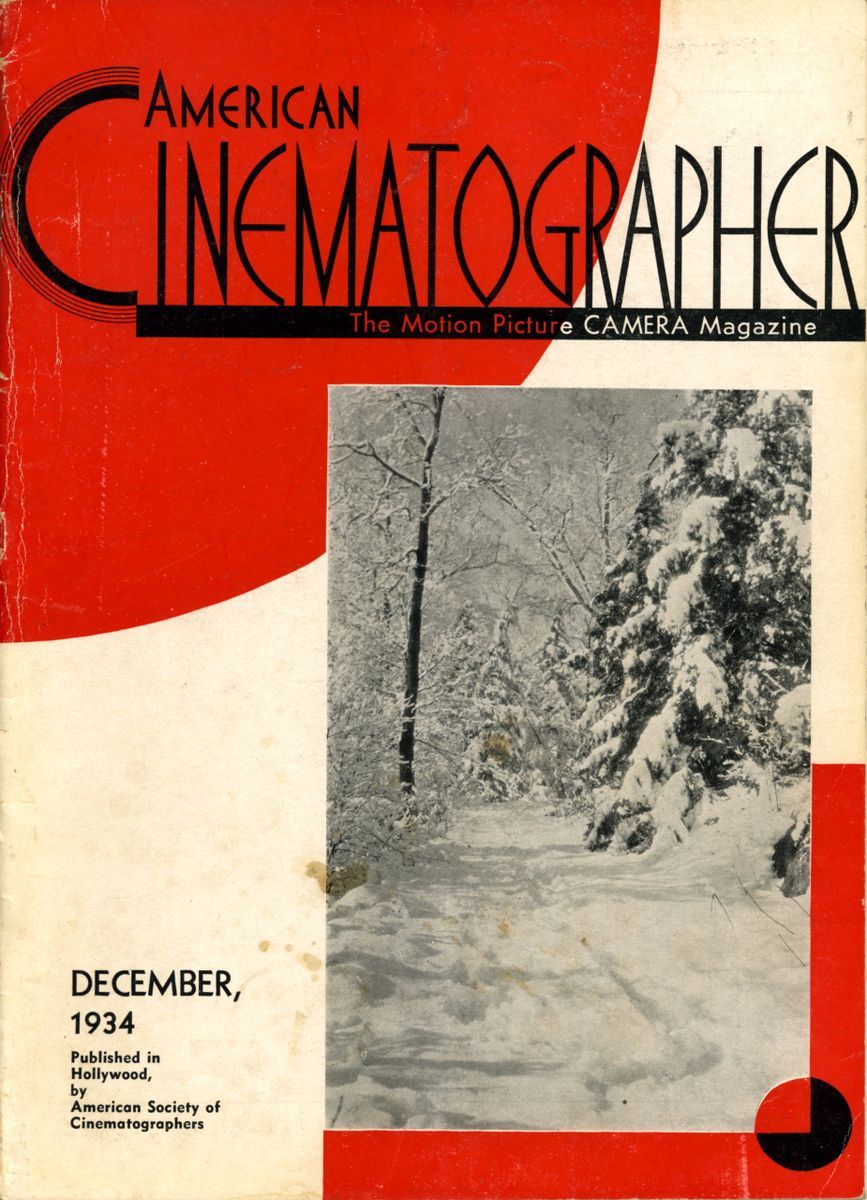 AMERICAN CINEMATOGRAPHER magazine side cover Issue 186 December 1934