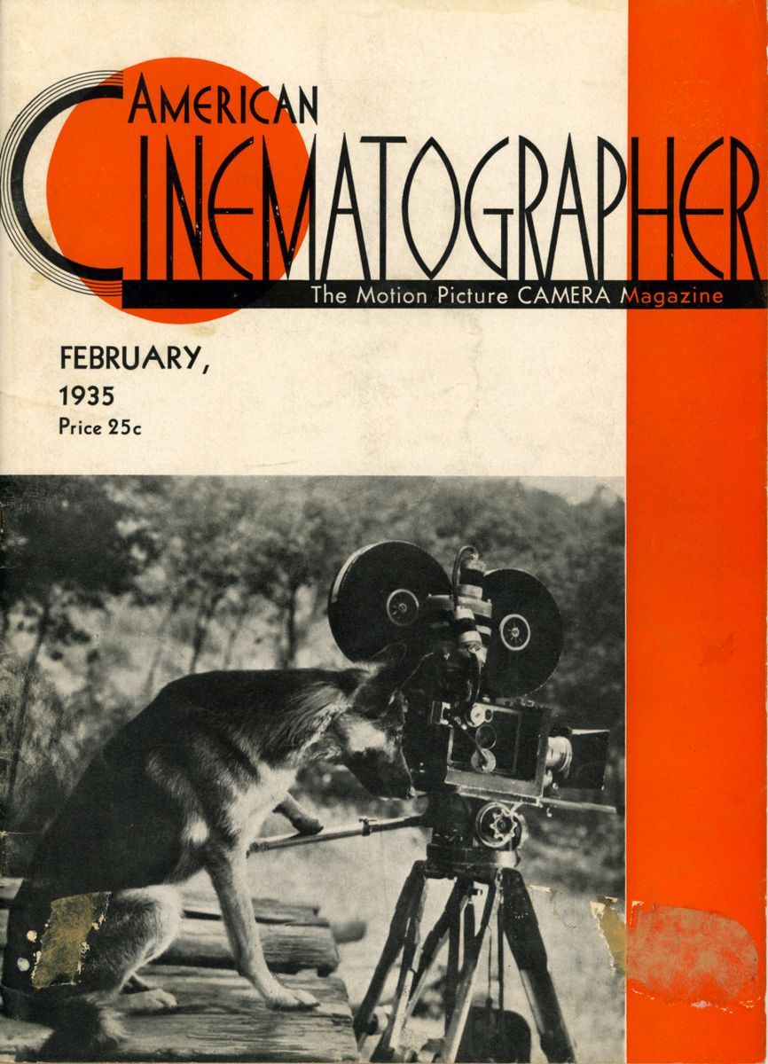AMERICAN CINEMATOGRAPHER magazine side cover Issue 188 February 1935