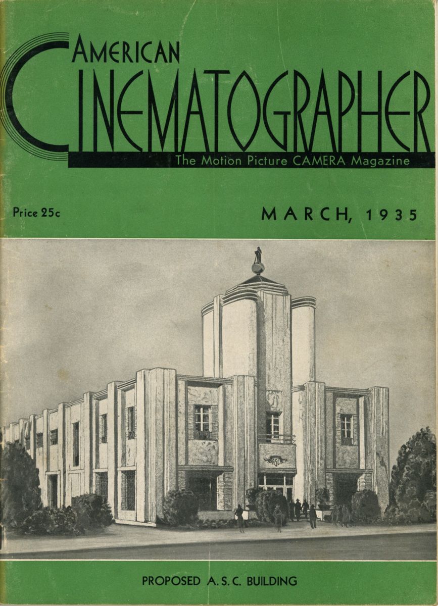 AMERICAN CINEMATOGRAPHER magazine side cover Issue 189 March 1935