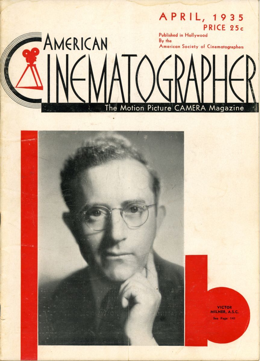 AMERICAN CINEMATOGRAPHER magazine side cover Issue 190 April 1935