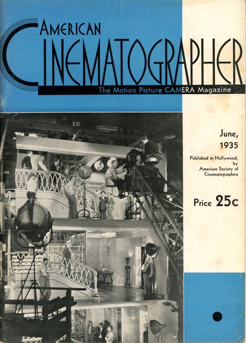 AMERICAN CINEMATOGRAPHER magazine side cover Issue 192 June 1935