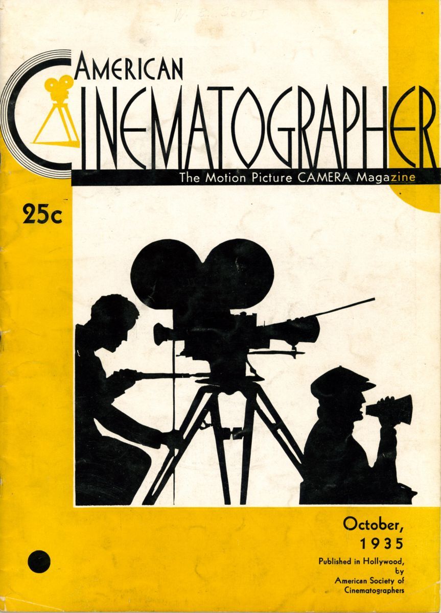AMERICAN CINEMATOGRAPHER magazine side cover Issue 196 October 1935
