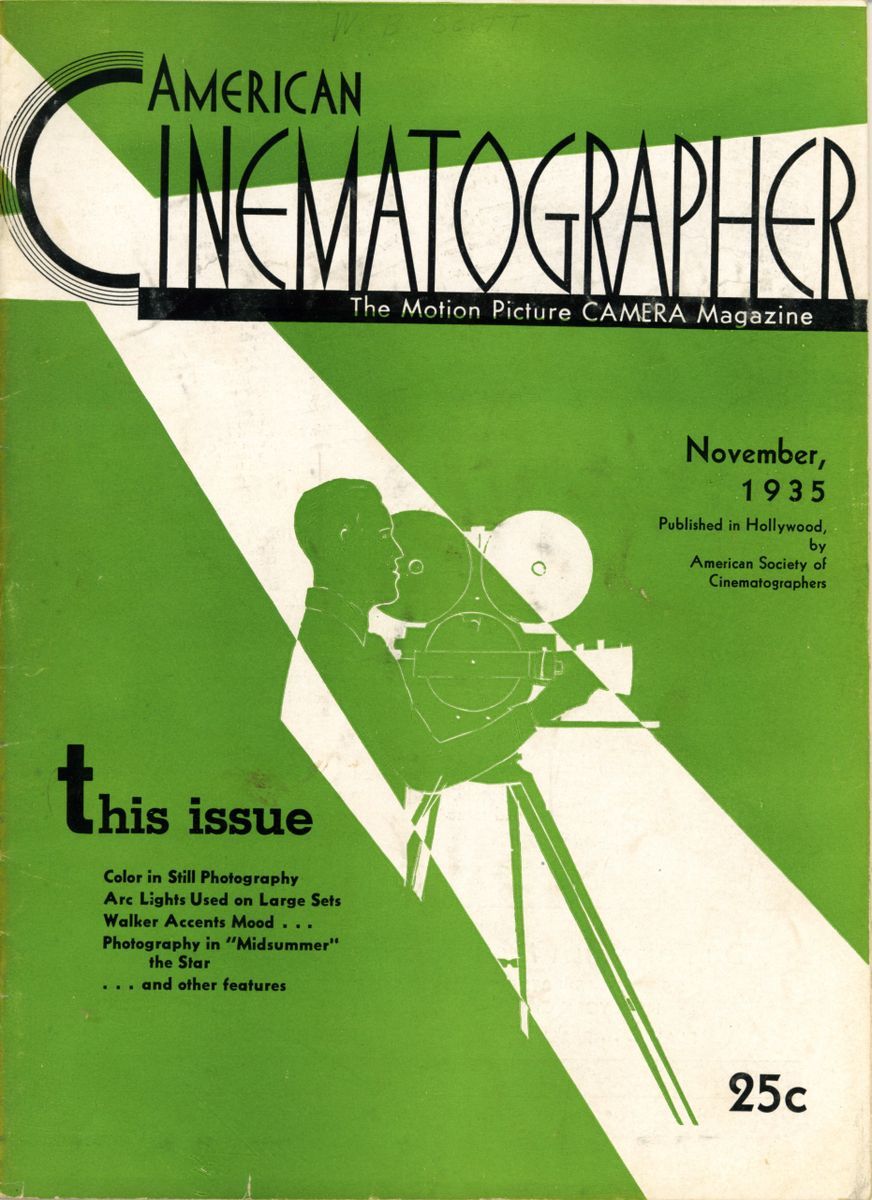 AMERICAN CINEMATOGRAPHER magazine side cover Issue 197 November 1935