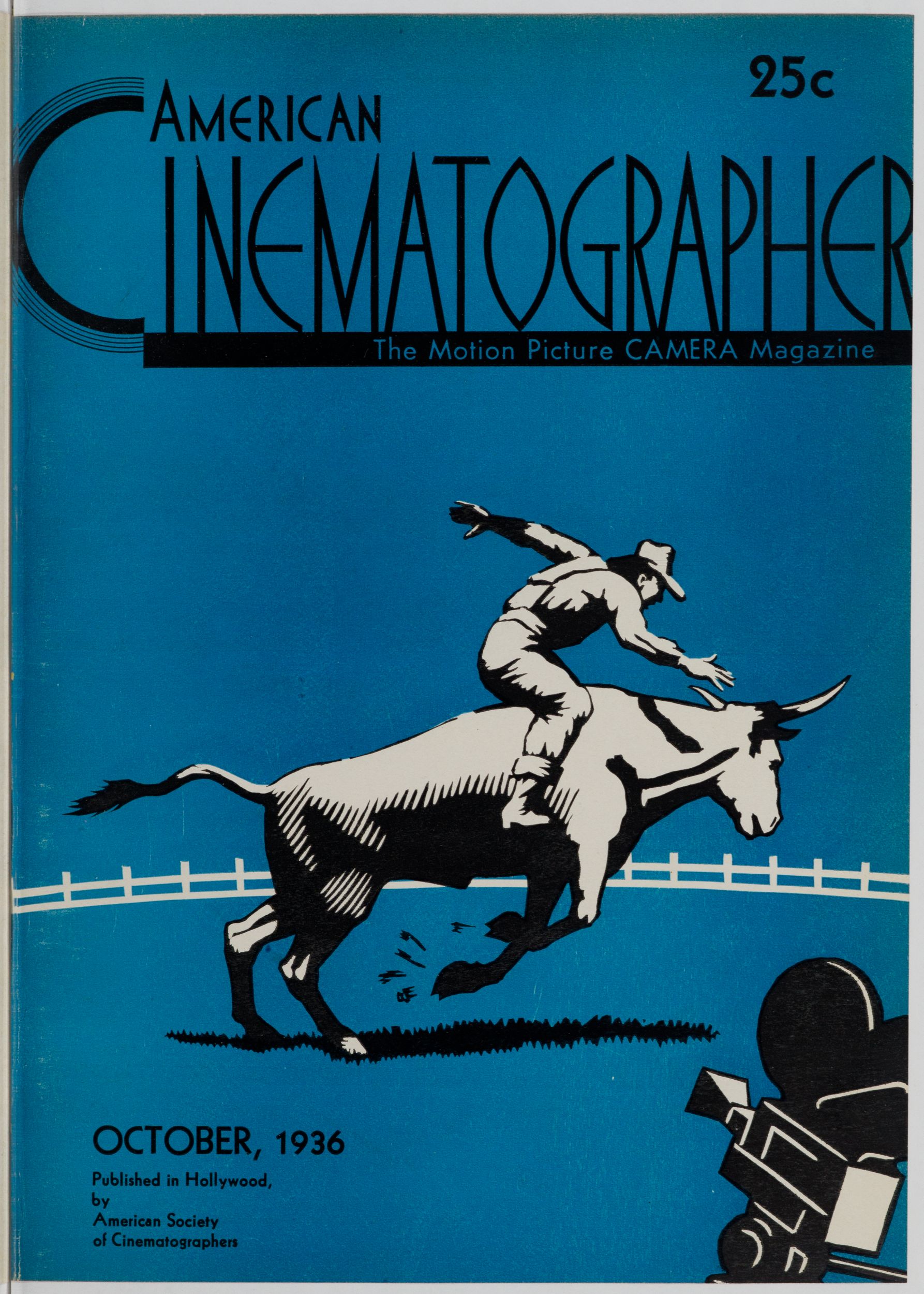 AMERICAN CINEMATOGRAPHER magazine side cover Issue 208 October 1936