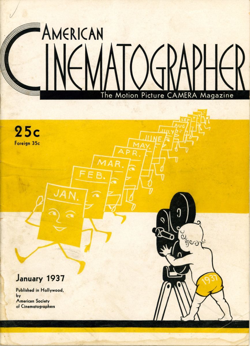 AMERICAN CINEMATOGRAPHER magazine side cover Issue 211 January 1937