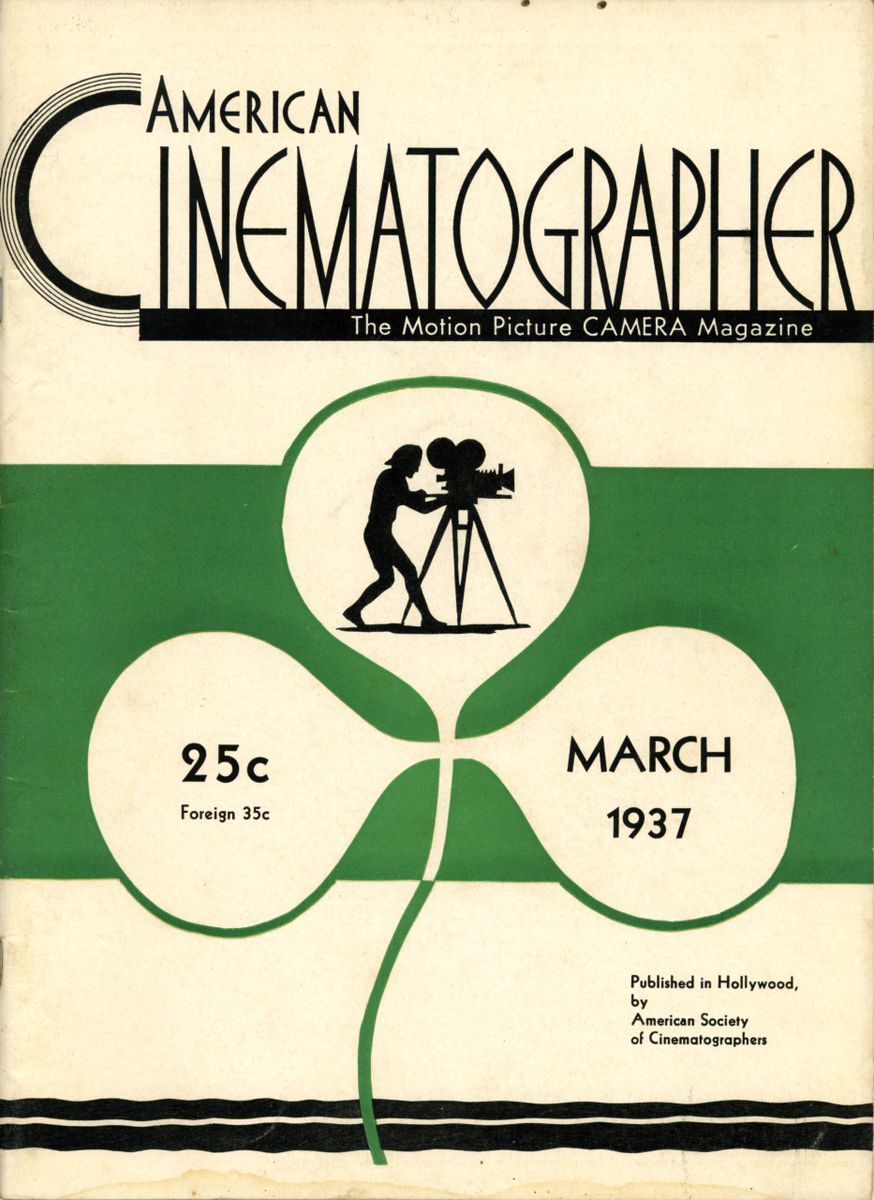AMERICAN CINEMATOGRAPHER magazine side cover Issue 213 March 1937