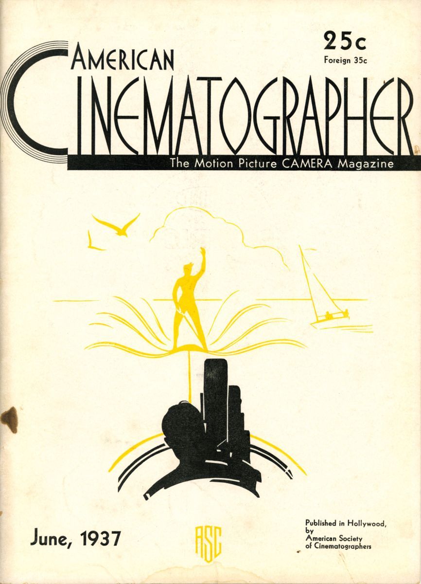 AMERICAN CINEMATOGRAPHER magazine side cover Issue 216 June 1937