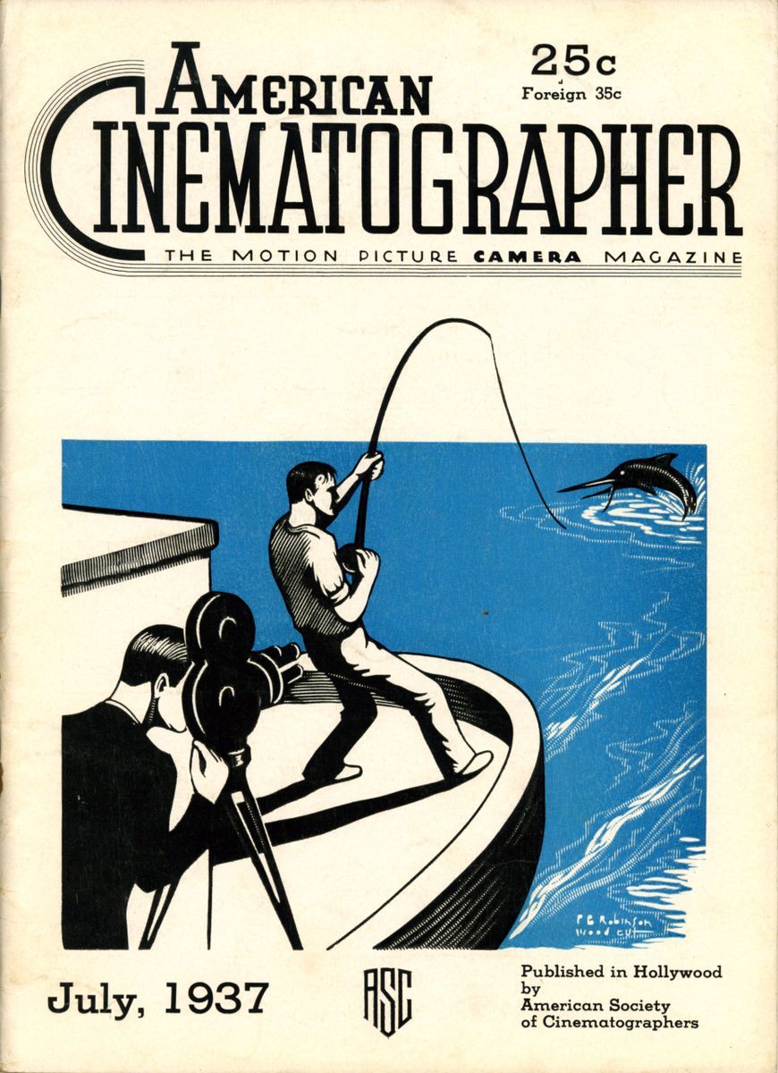 AMERICAN CINEMATOGRAPHER magazine side cover Issue 217 July 1937