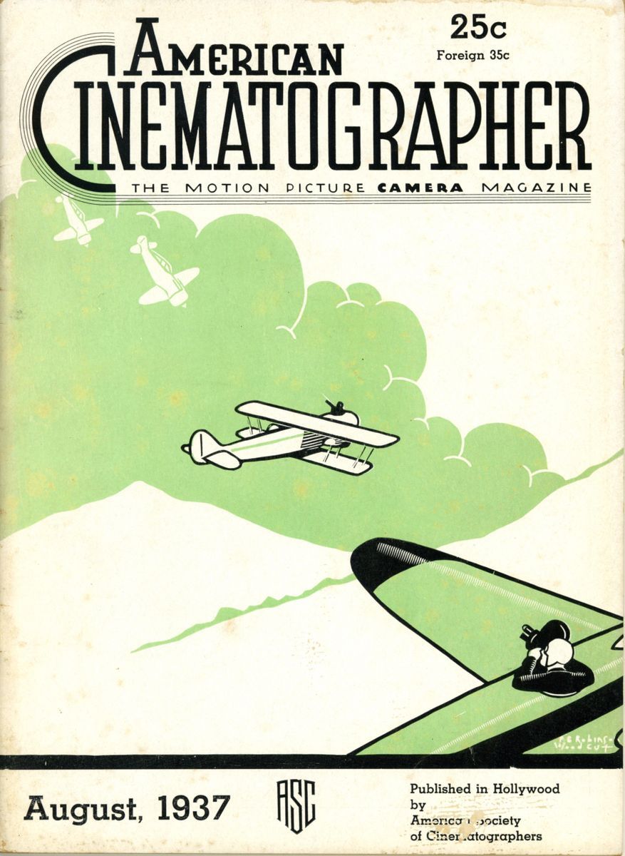 AMERICAN CINEMATOGRAPHER magazine side cover Issue 218 August 1937