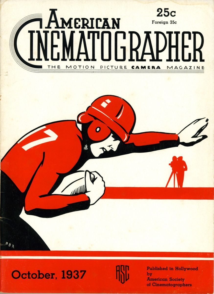 AMERICAN CINEMATOGRAPHER magazine side cover Issue 220 October 1937