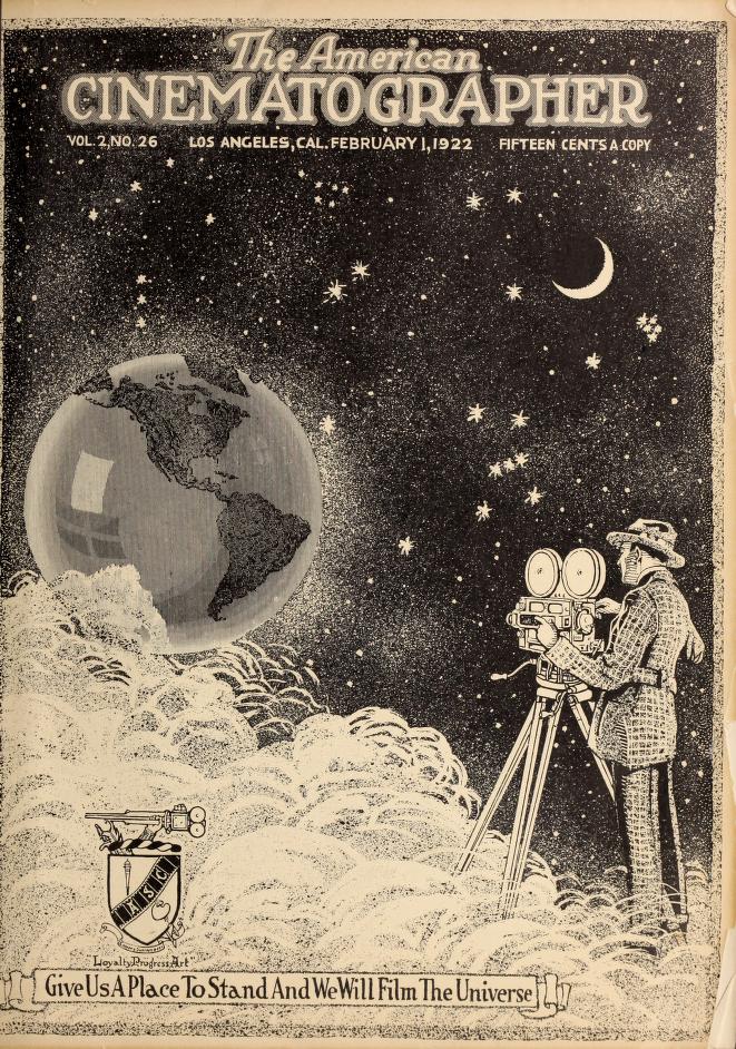 AMERICAN CINEMATOGRAPHER magazine side cover Issue 31  Vol 2 # 26 1 February 1922