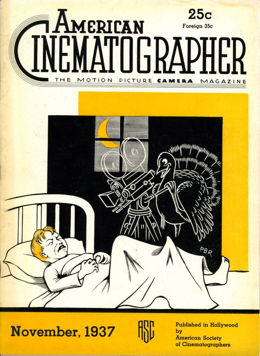 AMERICAN CINEMATOGRAPHER magazine side cover Issue 221 November 1937