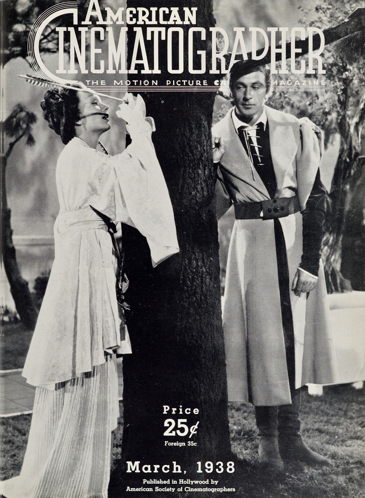 AMERICAN CINEMATOGRAPHER magazine side cover Issue 225 March 1938