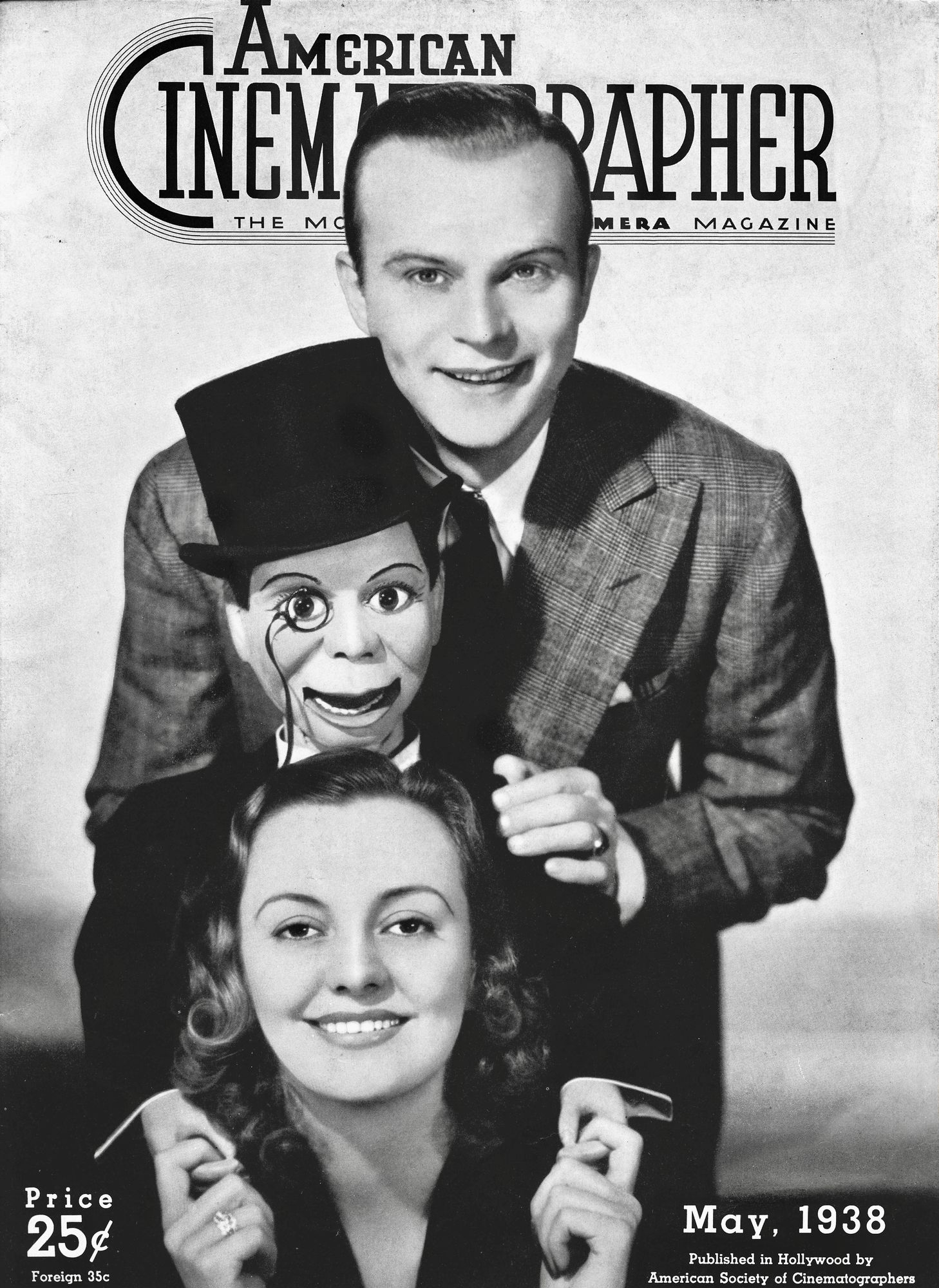 AMERICAN CINEMATOGRAPHER magazine side cover Issue 227 May 1938
