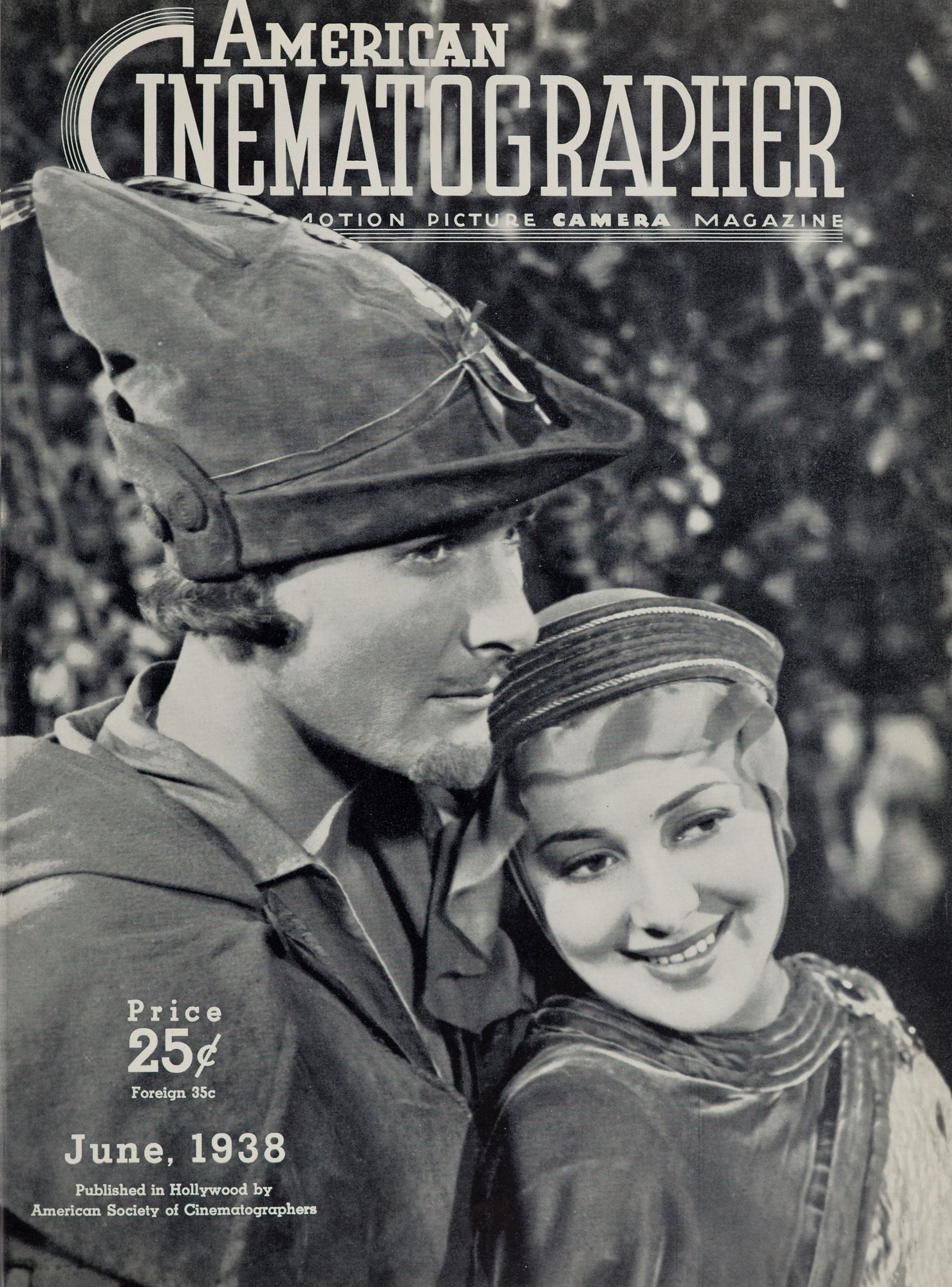 AMERICAN CINEMATOGRAPHER magazine side cover Issue 228 June 1938