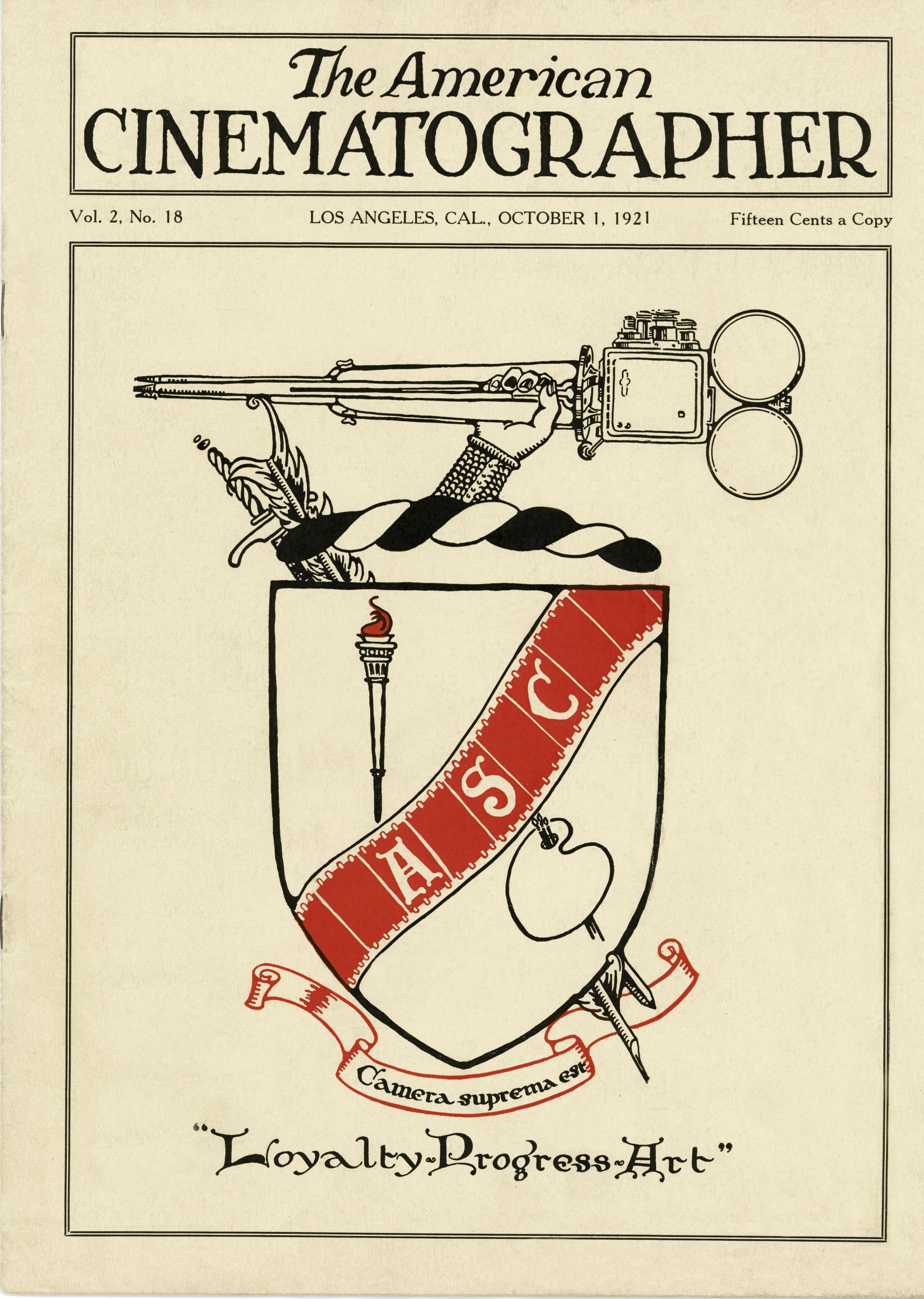 AMERICAN CINEMATOGRAPHER magazine side cover Issue (22/23)  Vol 2 # 18 1 October 1921