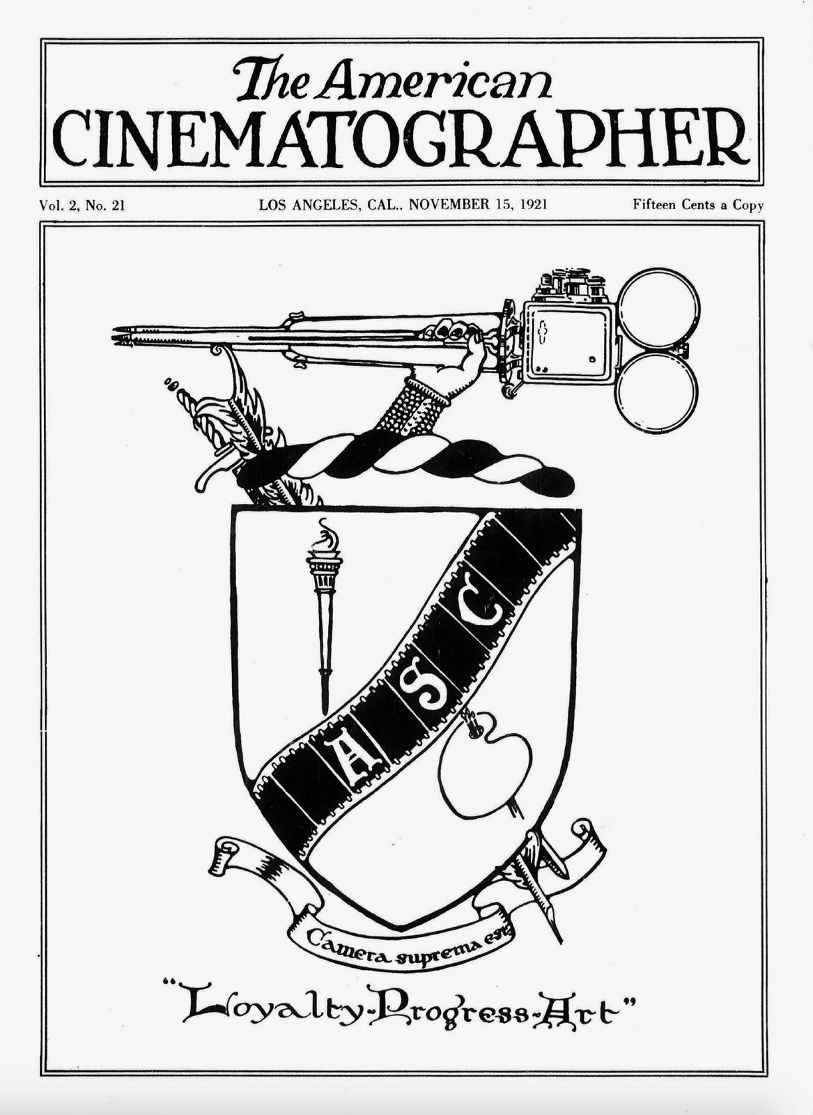 AMERICAN CINEMATOGRAPHER magazine side cover Issue 26  Vol 2 # 21 15 November 1921