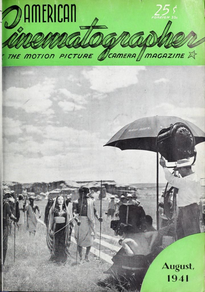 AMERICAN CINEMATOGRAPHER magazine side cover Issue 266 August 1941