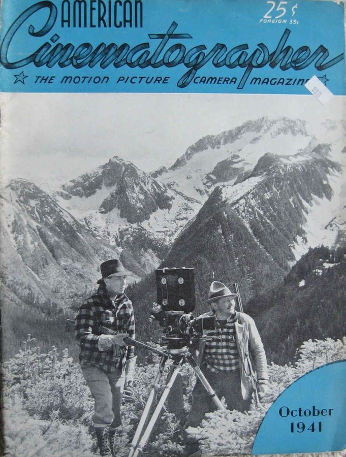 AMERICAN CINEMATOGRAPHER magazine side cover Issue 268 October 1941
