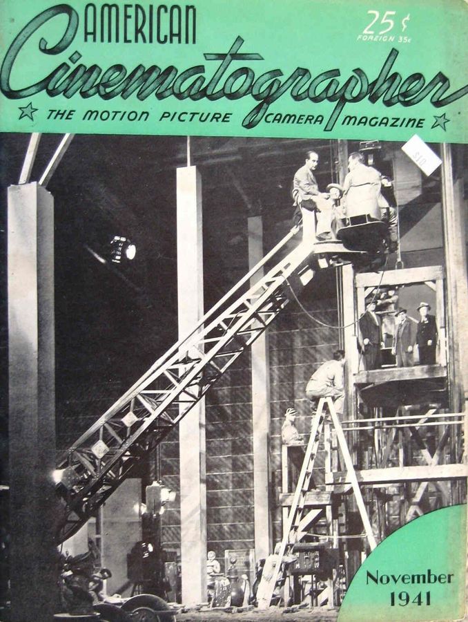 AMERICAN CINEMATOGRAPHER magazine side cover Issue 269 November 1941