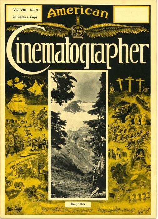 AMERICAN CINEMATOGRAPHER magazine side cover Issue 102 December 1927