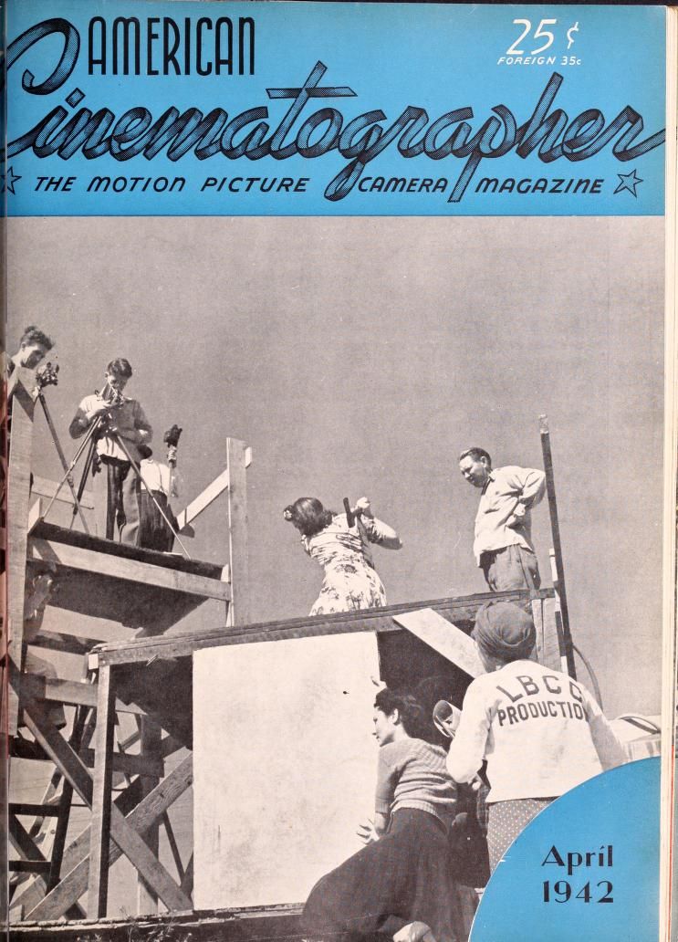 AMERICAN CINEMATOGRAPHER magazine side cover Issue 274 April 1942