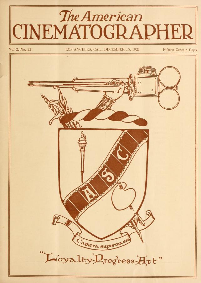 AMERICAN CINEMATOGRAPHER magazine side cover Issue 28  Vol 2 # 23 15 December 1921