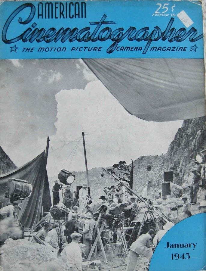 AMERICAN CINEMATOGRAPHER magazine side cover Issue 283 January 1943