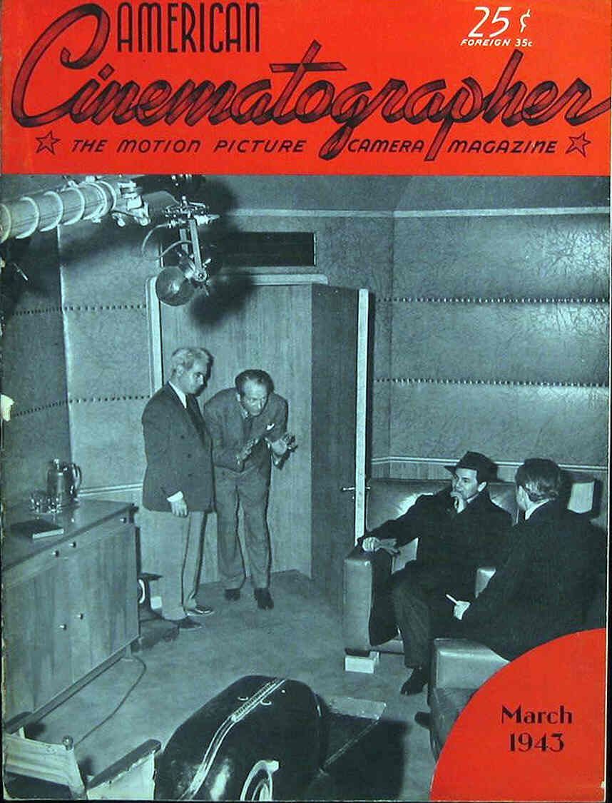 AMERICAN CINEMATOGRAPHER magazine side cover Issue 285 March 1943