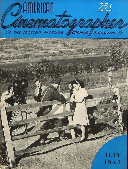 AMERICAN CINEMATOGRAPHER magazine side cover Issue 289 July 1943