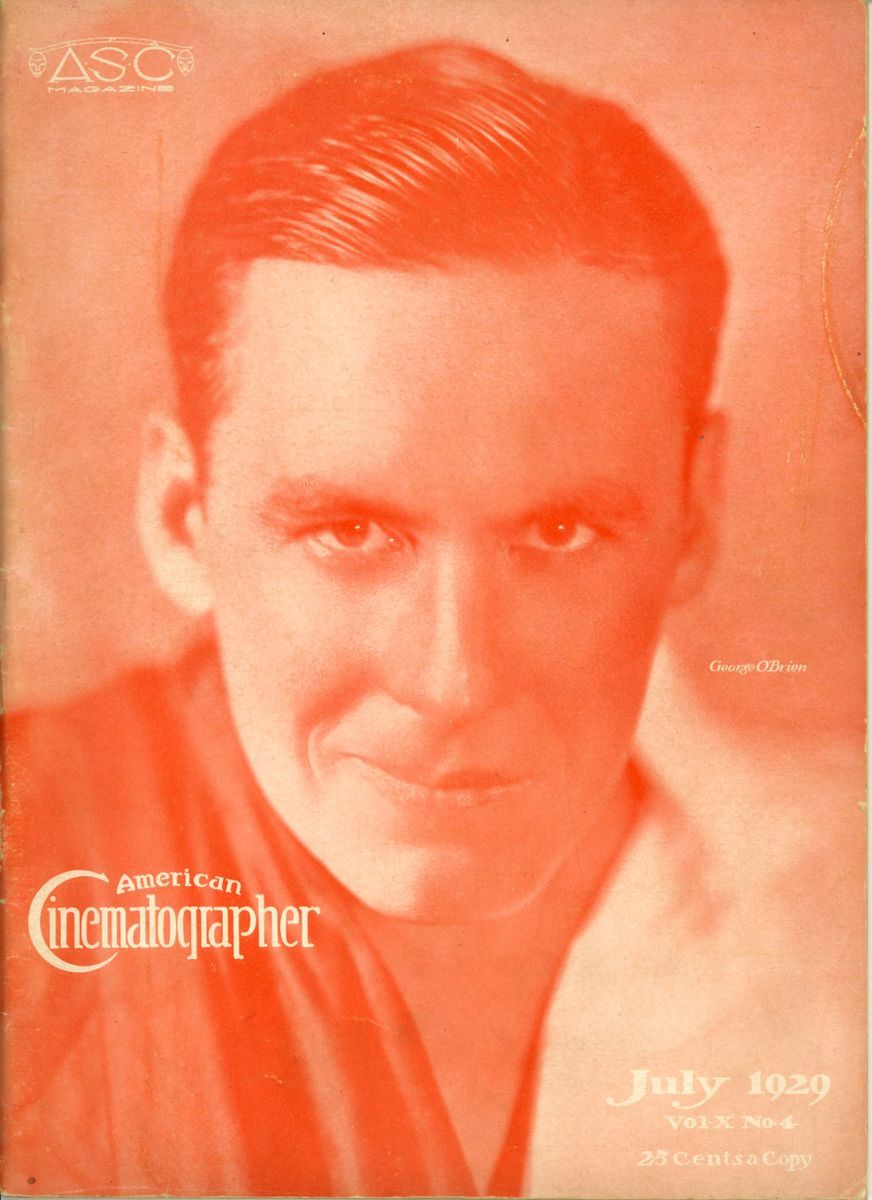 AMERICAN CINEMATOGRAPHER magazine side cover Issue 121 July 1929