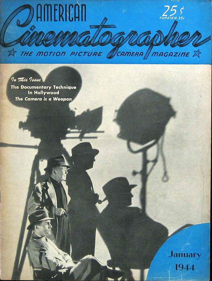 AMERICAN CINEMATOGRAPHER magazine side cover Issue 295 January 1944