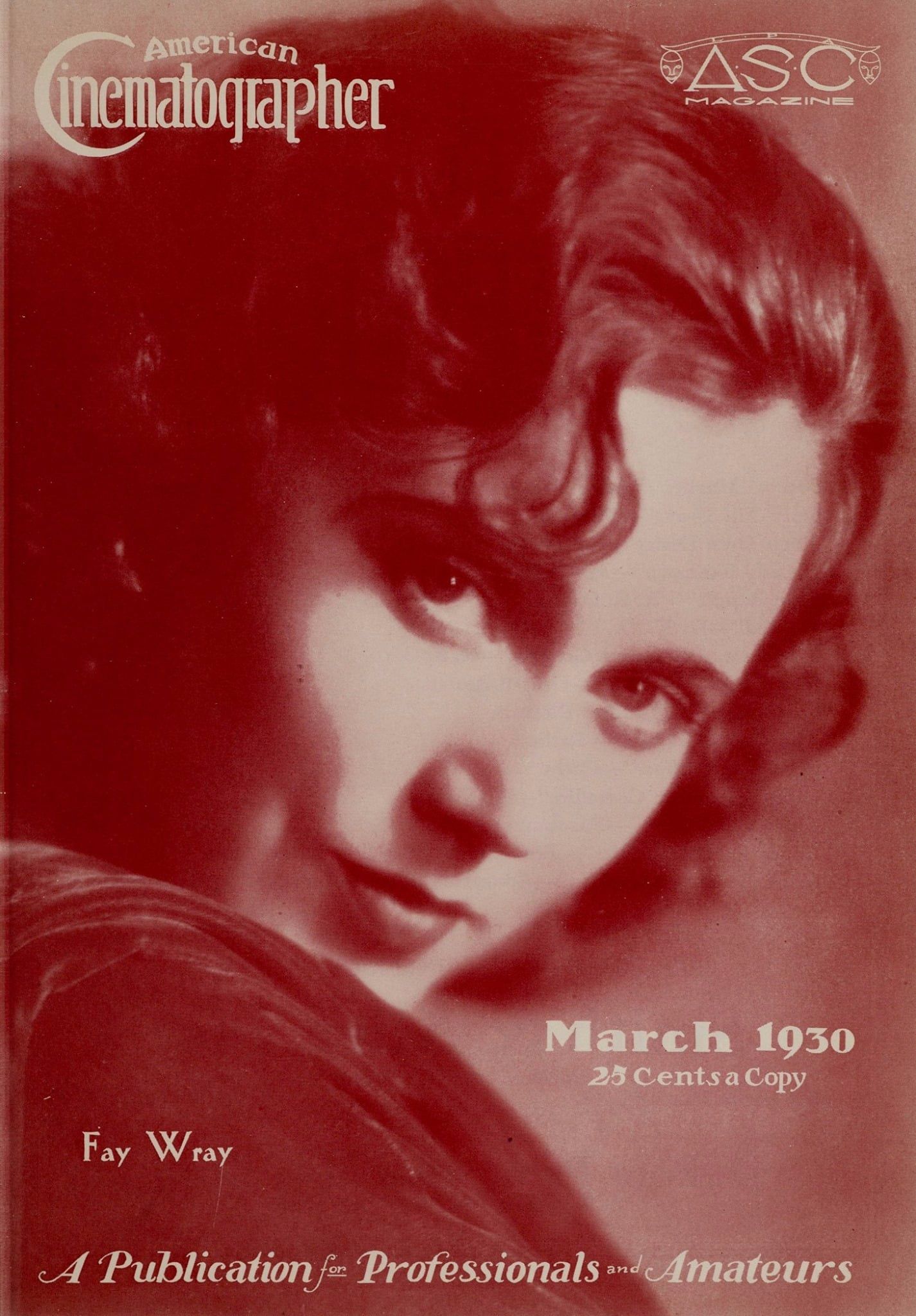 AMERICAN CINEMATOGRAPHER magazine side cover Issue 129 March 1930
