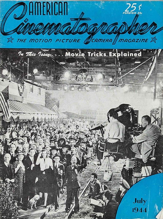 AMERICAN CINEMATOGRAPHER magazine side cover Issue 301 July 1944