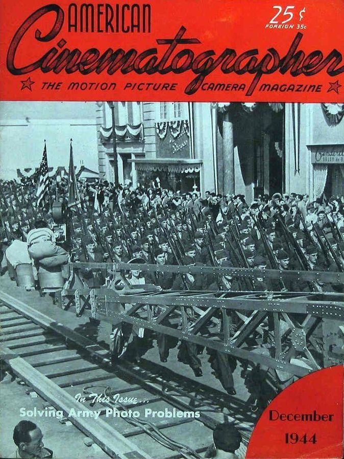 AMERICAN CINEMATOGRAPHER magazine side cover Issue 306 December 1944