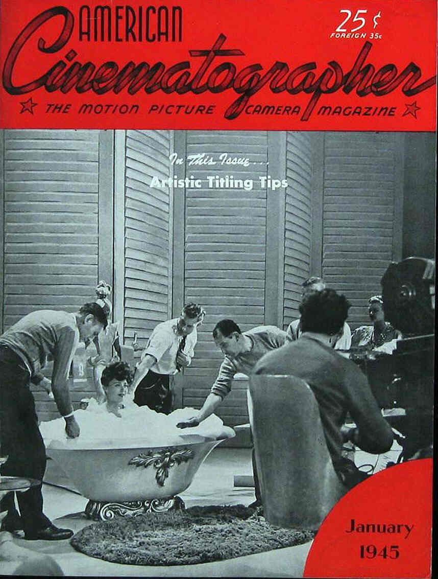 AMERICAN CINEMATOGRAPHER magazine side cover Issue 307 January 1945