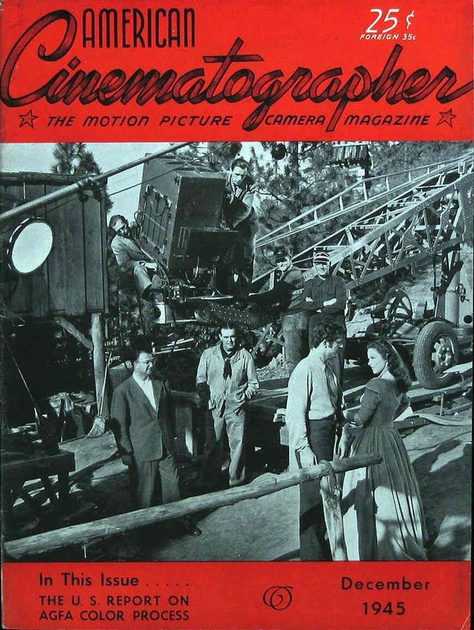 AMERICAN CINEMATOGRAPHER magazine side cover Issue 318 December 1945