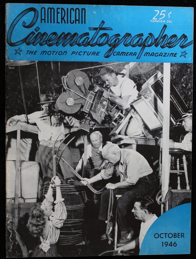 AMERICAN CINEMATOGRAPHER magazine side cover Issue 328 October 1946