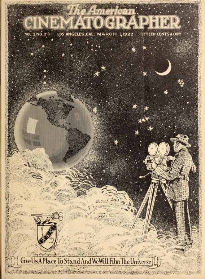 AMERICAN CINEMATOGRAPHER magazine side cover Issue 33  Vol 2 # 28 March 1922