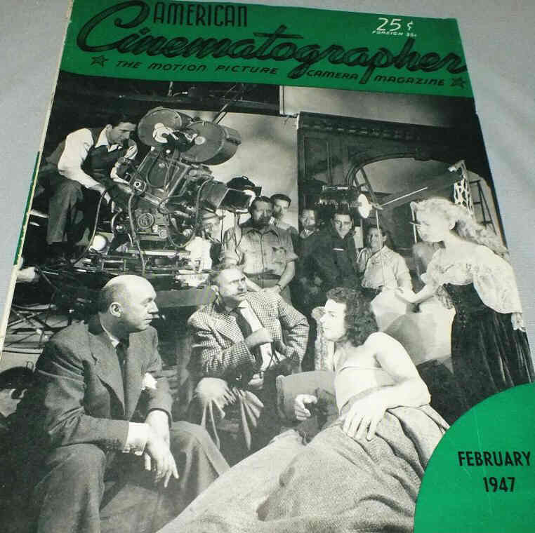 AMERICAN CINEMATOGRAPHER magazine side cover Issue 332 February 1947